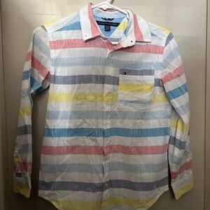 Pre owned Tommy Hilfiger boys shirt size M 12/14 100% cotton
